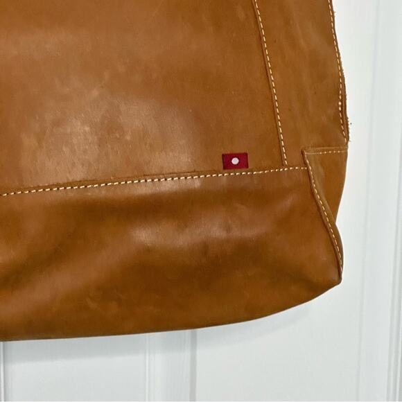 Minimalist high-quality Camel leather tote bag 14”x16” - Picture 5 of 11
